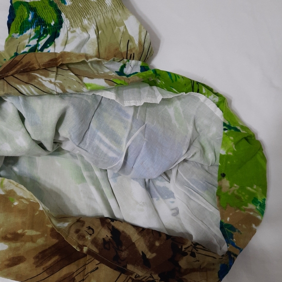 Vintage Y2K Cotton Summer Watercolour Print Dress - Picture 9 of 14